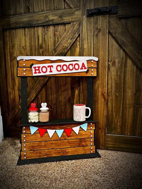 Hot Cocoa Stand Display SVG Laser Cut File Glowforge Etsy