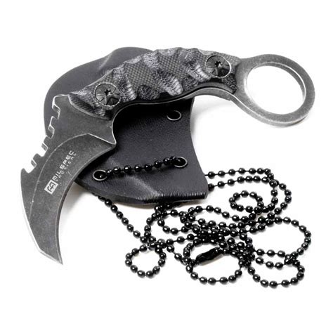 Mini Karambit Neck Knife Small Stonewashed Karambit Neck Knife