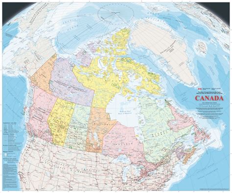 Large detailed map of Canada with cities and towns