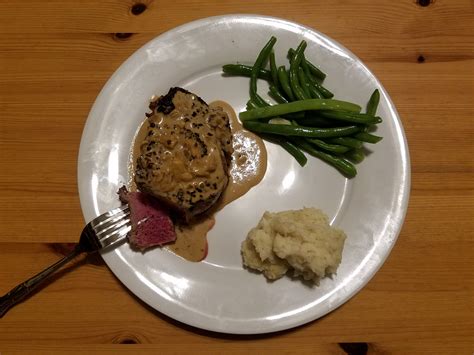 I Needed A Pick Me Up Meal Last Night So I Made Steak Au Poivre With