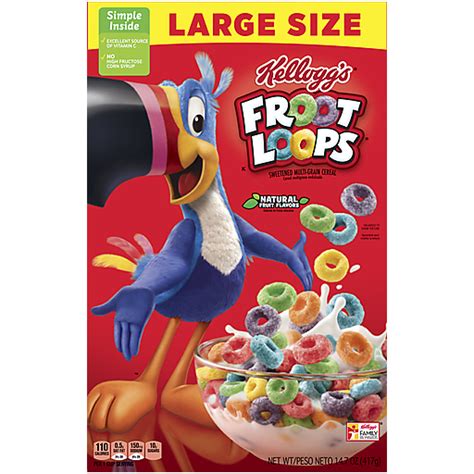 Froot Loops Cereal Sweetened Multi Grain Large Size 14 7 Oz Cereal