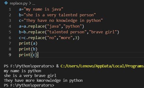 Replace Function In Python Instanceofjava