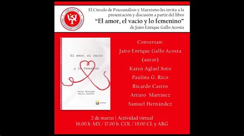 Conversatorio y presentación del libro El amor el vacío y lo femenino