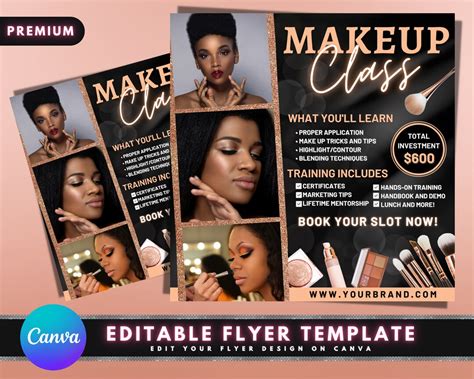 Makeup Course Flyer DIY Flyer Template Design Makeup Class Flyer