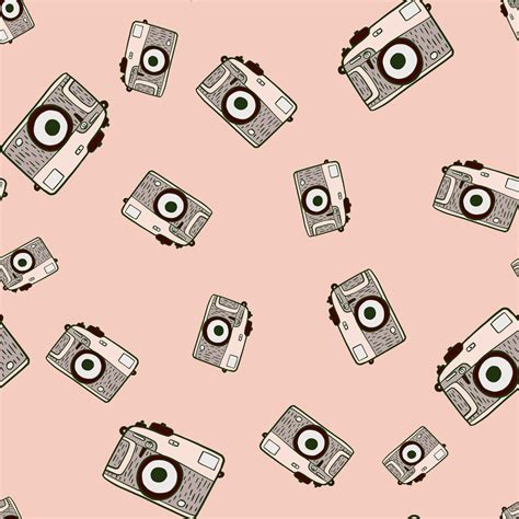 Photo Camera Vintage Seamless Pattern Retro Photo Cameras Design