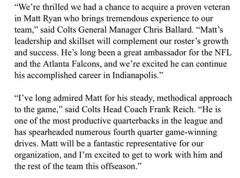 Chris Ballard And Frank Reich On Matt Ryan Rcolts