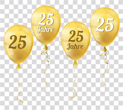 Golden Transparent Balloon 25 Jahre Stock Illustration - Illustration ...