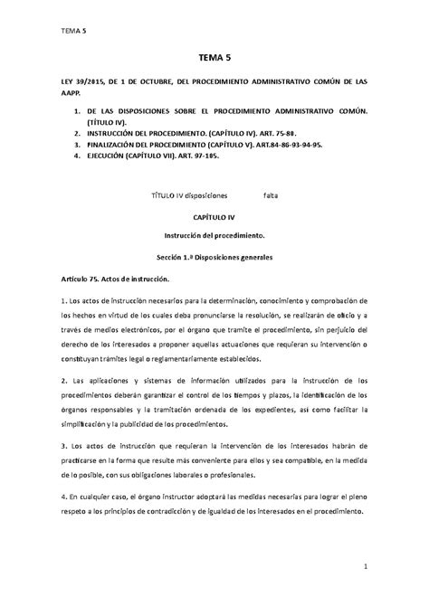Test Ley 39 2015 De 1 De Octubre Del Procedimiento 2