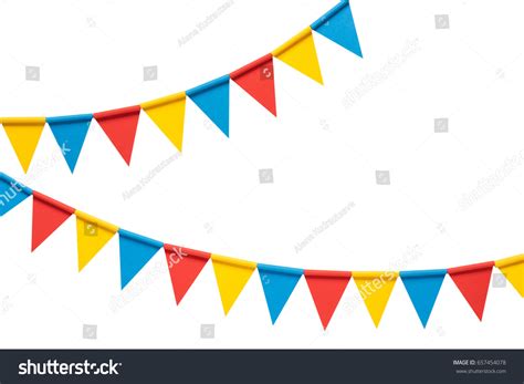 Colorful Paper Bunting Party Flags Isolated Stock Photo 657454078 ...