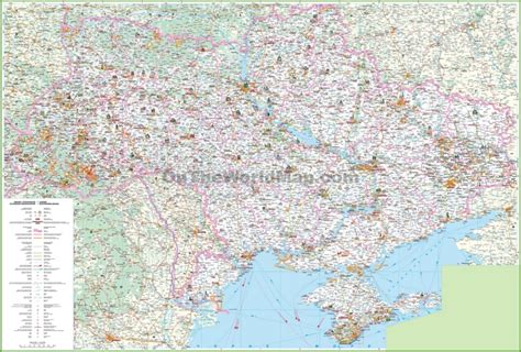 Ukraine tourist map - Ontheworldmap.com