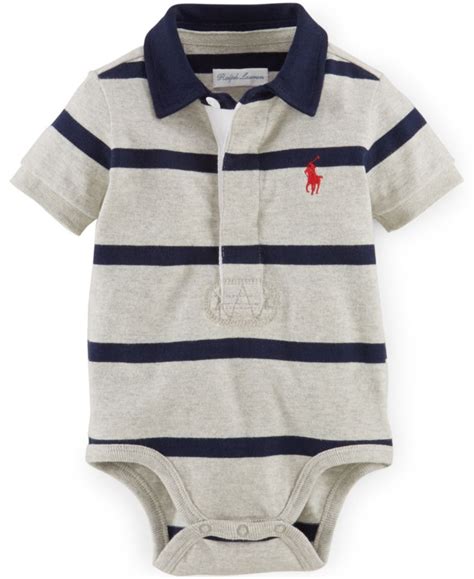 Polo Ralph Lauren Baby Boys Striped Polo Bodysuit Kids And Baby Macy