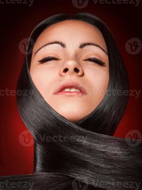 Hot Brunette Girl With Straight Hair Stock Photo At Vecteezy