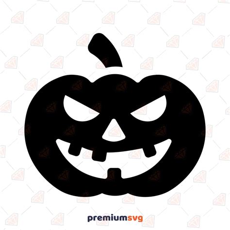 Black Scary Halloween Pumpkin SVG, Pumpkin Clipart File | PremiumSVG