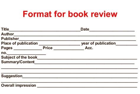 book review writing format