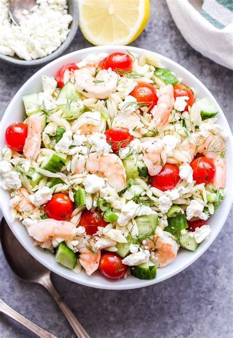 Shrimp Orzo Salad With Feta And Herbs Recipe Runner