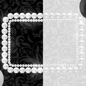 Elegant Pearl Frame Clipart: Luxury Pearl Frame Shiny Pearl Overlays Glaring Pearl Diamond ...