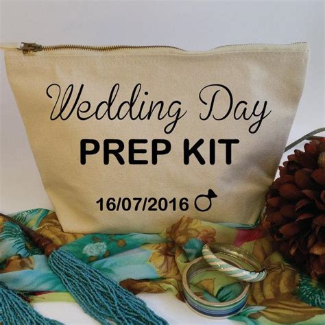 Wedding Day Prep Kit Custom Makeup Bag With Date Bridal Cosmetic Bag