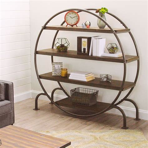 Large Circle Shelf Round Metal Frame Adds Contemporary