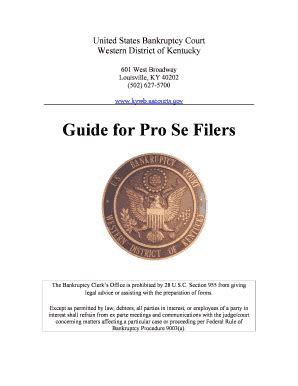 Fillable Online Kywb Uscourts Guide For Pro Se Filers Western