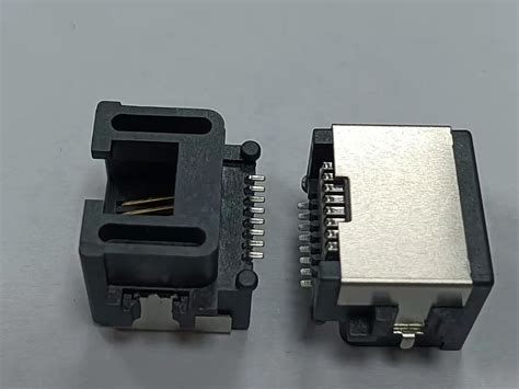 Смещение SMT/свисает PCB RJ45 Джек, модульный соединитель PCB RJ45