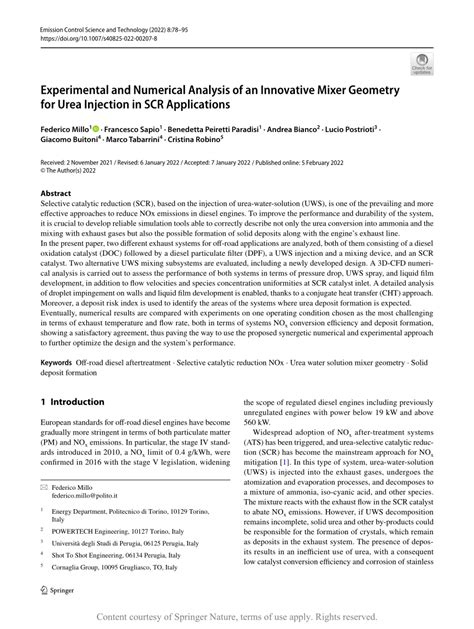 Pdf Experimental And Numerical Analysis Of An Innovative Mixer