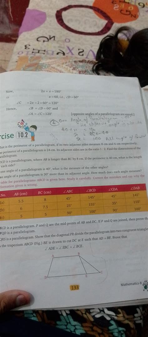 how to find perimeter for parallelogram 8