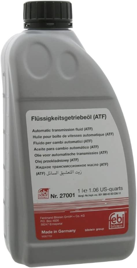 febi bilstein 27001 Automatikgetriebeöl ATF (rot, 1 Liter) : Amazon.de ...