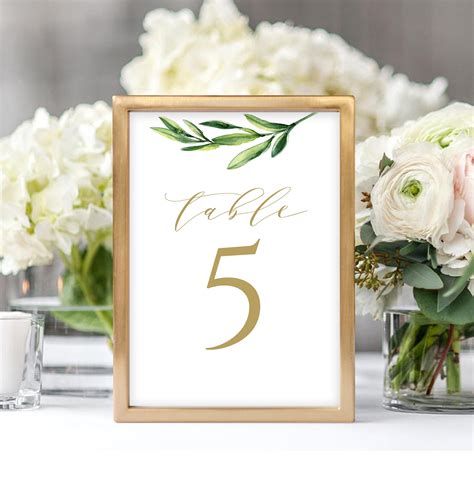 Table Number Template Wedding Table Numbers Printable Table Numbers