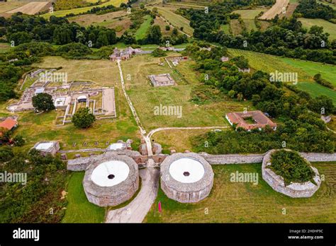 Aerial Of The Unesco World Heritage Site Ancient Roman Ruins Of