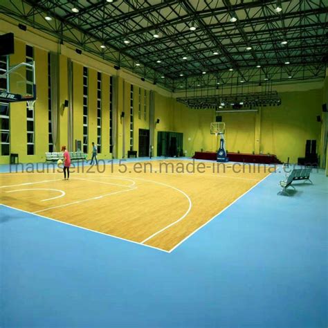 Elasticity And Shock Absorb Vinyl PVC Sports Flooring Basketball Courts