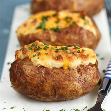 Easy Twice Baked Potatoes With Cheddar And Chives The Suburban Soapbox