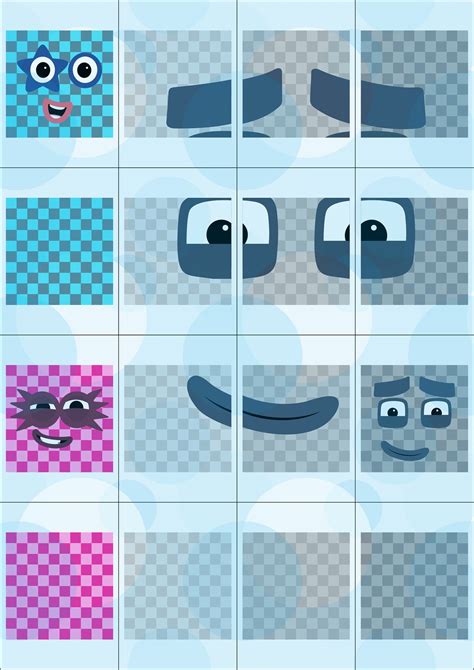 Numberblocks 100 1000 Faces For 2cm Cubes A4 Sticker Printing