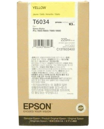 Cartouche Dencre Jaune Epson T603400 220 Ml 10343864474 EBay