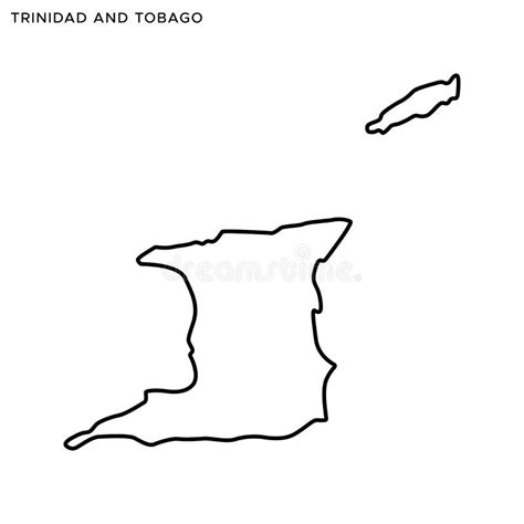 Trinidad & Tobago Map Outline Tobago Vector Illustration Stock Vector - Illustration of flag ...