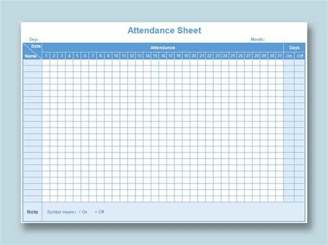 Excel Of Simple Business Attendance Sheet Xlsx Wps Free Templates