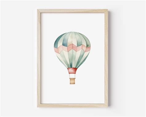 Watercolor Hot Air Balloon Wall Art Printable Nursery Prints Boho Balloon Nursery Printable