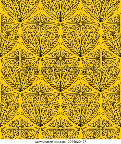 Yellow Background Vector Vintage Floral Pattern Stock Vector (Royalty Free) 2094020497 ...