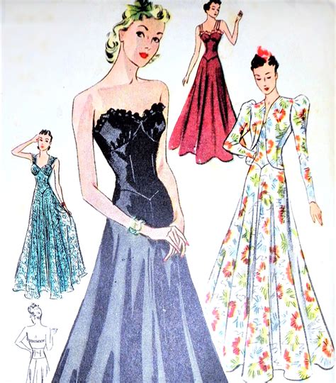 1930s GORGEOUS Formal Gown Ball Gown Evening Dress And Jacket Pattern