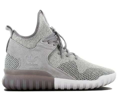 Adidas Originals Tubular X Pk Primeknit Mens Sneakers Mid Shoes Grey