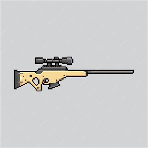 Premium Vector Pixel Art Sniper Rifle Pixelated Rifle Sniper Rifle