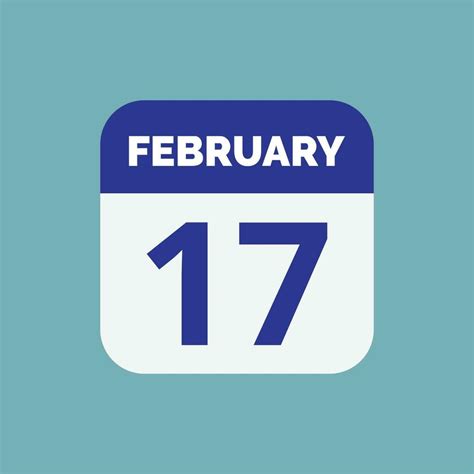 February 17 Calendar Date Icon 23393414 Vector Art at Vecteezy