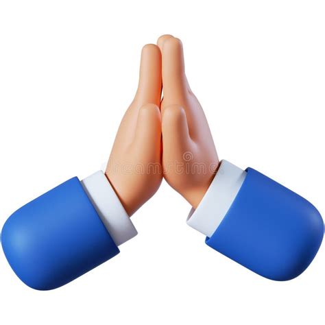 3d Illustration. Cartoon Character Hands Prayer Gesture. Hope Concept ...