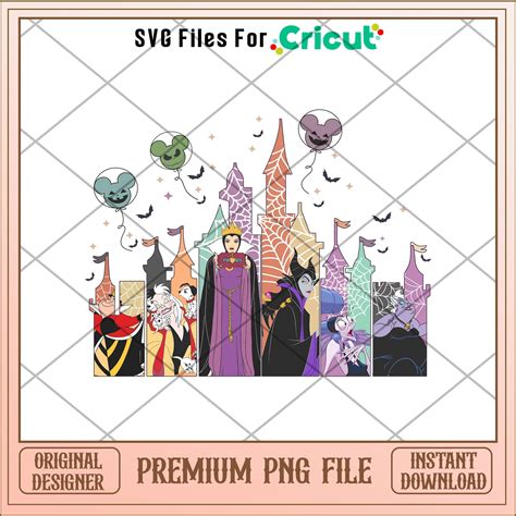 Disney Villains Happy Halloween Png, Disney characters png, Digital Do ...