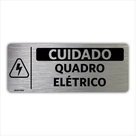 Placa Cuidado Quadro El Trico X Cm Sinaliza O Indica O Setor