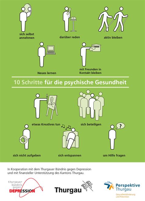 Postkarte 10 Schritte für Psychische Gesundheit