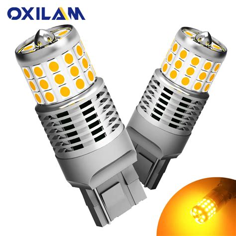 Oxilam 2pcs Amber T20 7440 7440na Wy21w Led Canbus No Hyper Flash Built