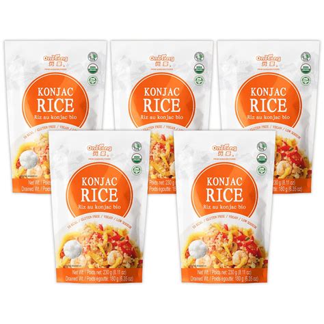 Onetang Organic Shirataki Konjac Rice Pasta 5 Pack Low Calorie Food