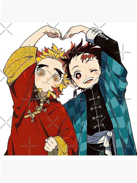 Impression photo Kyojuro Rengoku et Tanjiro tueur de démons Kimetsu