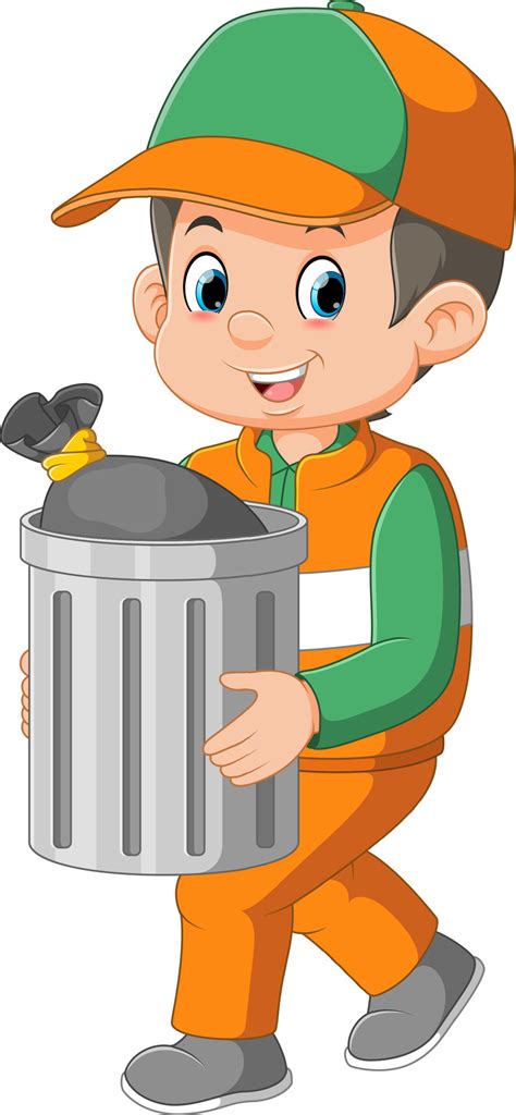 sanitation worker profession cartoon character 26317351 Vector Art at Vecteezy