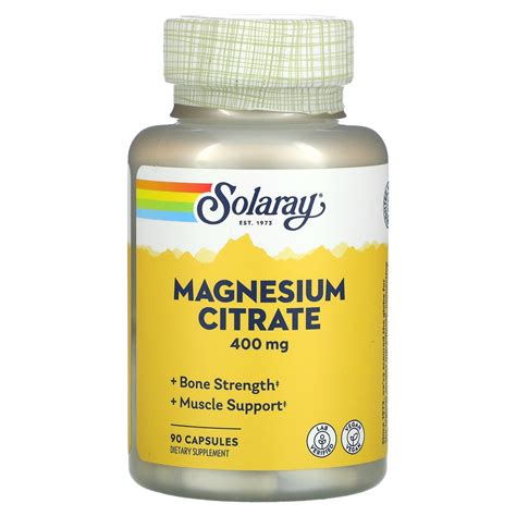 Solaray Citrato De Magnesio Mg C Psulas Vegetales